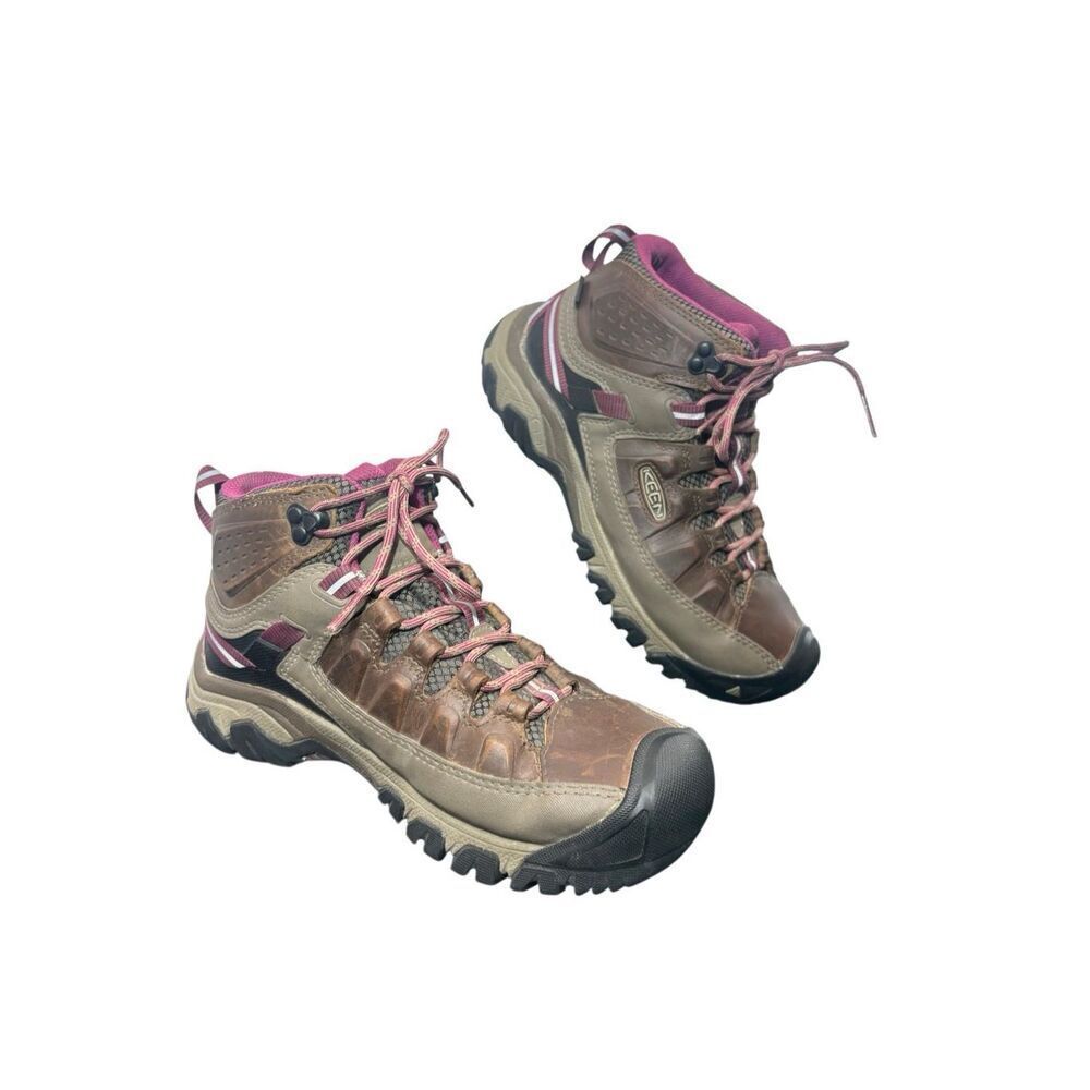 Keen Women’s Waterproof Hiking Boots Brown Pink – Size 9 - Picture 3 of 14